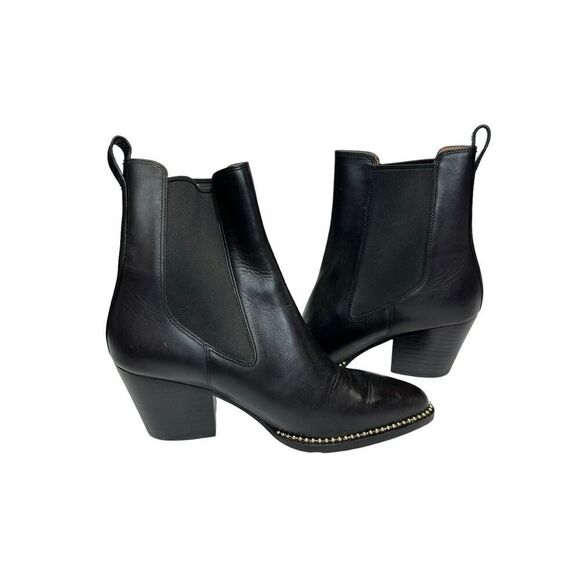 NEW Coach Pierce Leather Ankle Boots Bootie w/ Studs Women's sz 6 Black - Picture 6 of 11